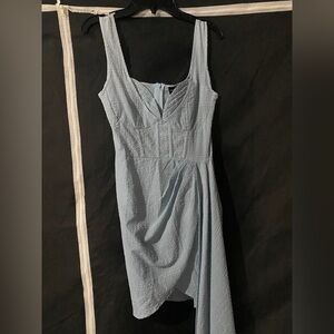 Baby Blue Textured Corset Style